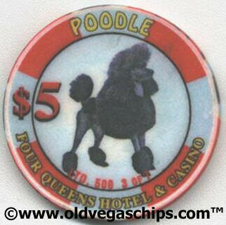 Las Vegas Four Queens Poodle $5 Casino Chip