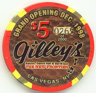 Las Vegas New Frontier Gilley's $5 Casino Chip