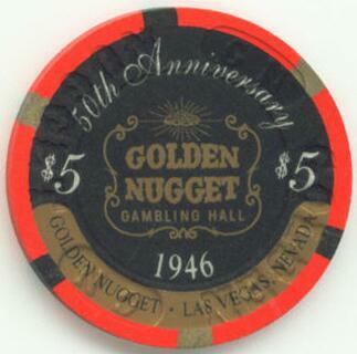 Las Vegas Golden Nugget 50th Anniversary $5 Casino Chip