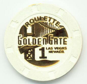 Golden Gate Hotel White Roulette Casino Chip