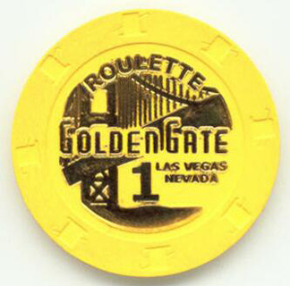 Golden Gate Hotel Yellow Roulette Casino Chip