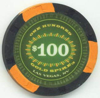 Gold Spike New Rack $100 Casino Chip 