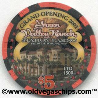 Las Vegas Green Valley Ranch $5 Grand Opening $5 Poker Chip