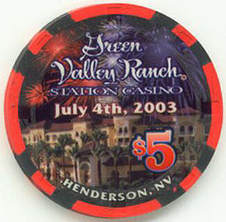Green Valley Ranch 4th of July 2003 $5 Casino Chips, Green Valley Ranch 4th of July 2003 $5 Poker Chips