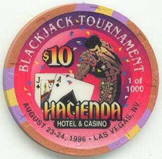 Hacienda Casino BlackJack Tournament 1996 $10 Casino Chip