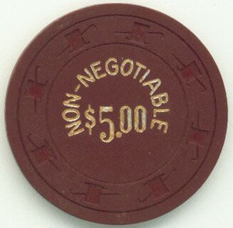 Las Vegas Hacienda Card Room $5 Casino Chip