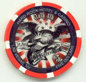 Hard Rock Hotel 4th of July 2008 $5 Casino Chip