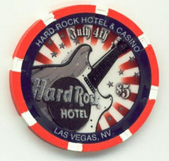 Hard Rock Hotel 4th of July 2008 $5 Casino Chip