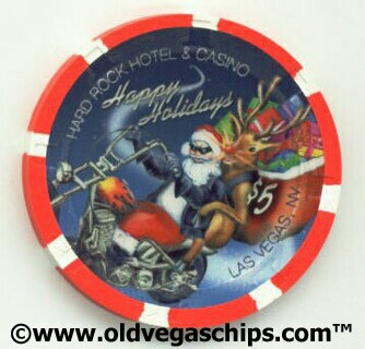 Hard Rock Hotel Christmas 2008 $5 Casino Chip