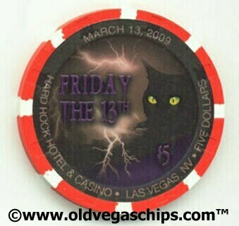 Hard Rock Hotel Friday the 13th March 2009 $5 Casino Chip