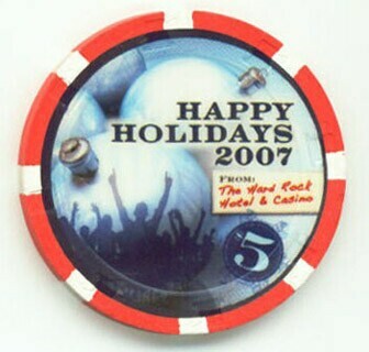 Hard Rock Hotel Happy Holidays 2007 $5 Casino Chip