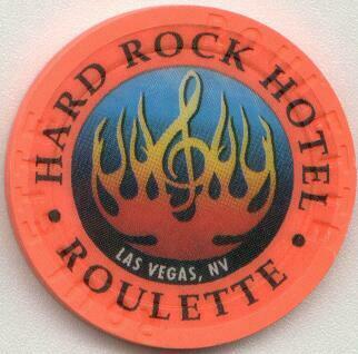 Las Vegas Hard Rock Hotel Orange Flame Orange Roulette Chip