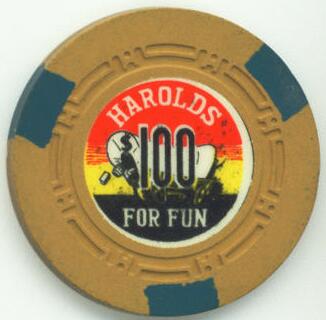 Harolds Club 1950's $100 Casino Chip