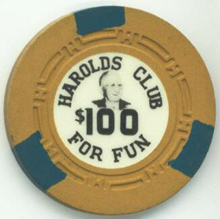 Harolds Club 1950's $100 Casino Chip