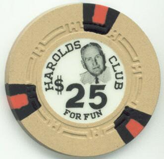 Harolds Club 1950's $25 Casino Chip 