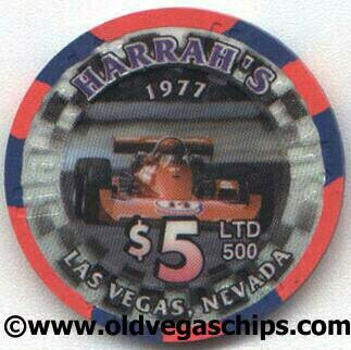 Harrah's A.J. Foyt Indy 500 $5 Casino Chip - 1977