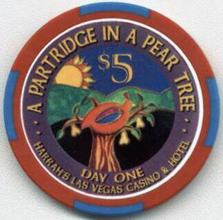 Harrah's 12 Days of Christmas A Partridge in a Pear Tree $5 Casino Chip