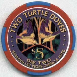 Harrah's 12 Days of Christmas Two Turtle Doves $5 Casino Chip