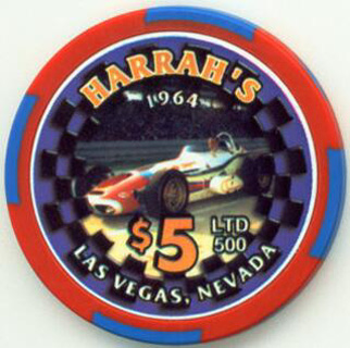 Las Vegas Harrah's AJ Foyt 1964 $5 Casino Chip