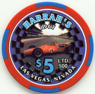 Las Vegas Harrah's AJ Foyt 1967 $5 Casino Chip