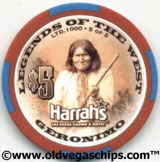 Las Vegas Harrah's Legends of the West Geronimo $5 Casino Chip