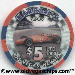 Harrah's A.J. Foyt Indy 500 $5 Casino Chip - 1967