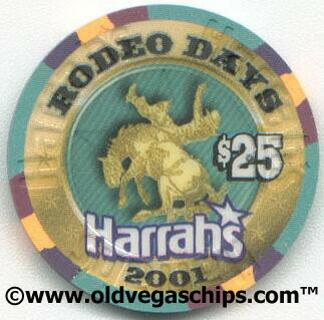 Las Vegas Harrah's Rodeo Days 2001 $25 Casino Poker Chip