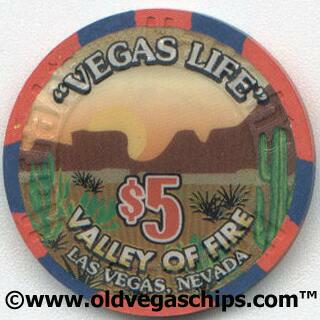Las Vegas Harrah's Vegas Life Valley of Fire $5 Casino Chip