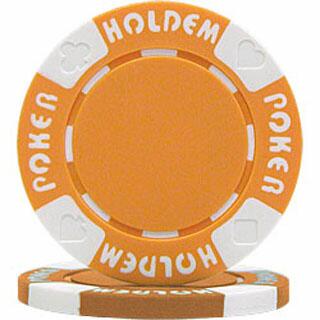 Hold'em Orange Poker Chip