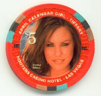 Hooters Casino Miss April 2007 $5 Casino Chip