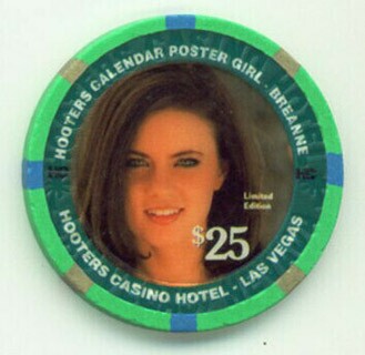 Hooters Calendar Girl Breanne 2007 $25 Casino Chip