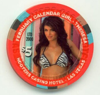 Hooters Casino Theresa February 2008 2008 $5 Casino Chip