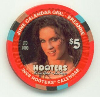 Hooters Casino Breanne June 2008 $5 Casino Chip
