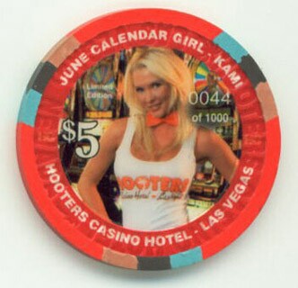 Hooters Casino June Girl Kami 2007 $5 Casino Chip