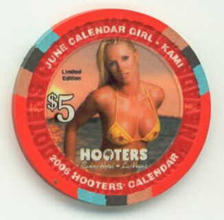 Hooters Casino June Girl Kami 2007 $5 Casino Chip