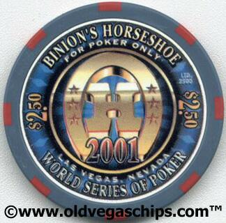 Binion's Horseshoe WSOP Winner Carlos Mortensen $2.50 Casino Chip