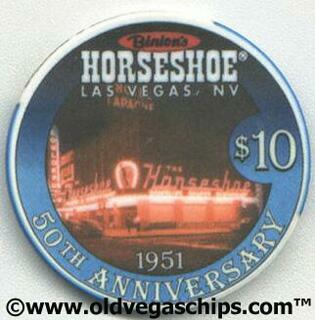 Binion's Horseshoe 50th Anniversary $10 Casino Chip
