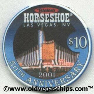 Las Vegas Binion's Horseshoe 50th Anniversary $10 Casino Chip