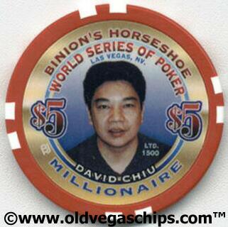 Binion's Horseshoe WSOP Millionaire David Chiu $5 Casino Chip