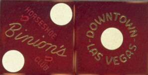 Las Vegas Binion's Horseshoe Casino Dice