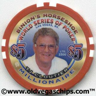 Binion's Horseshoe WSOP Millionaire TJ Cloutier $5 Casino Chip