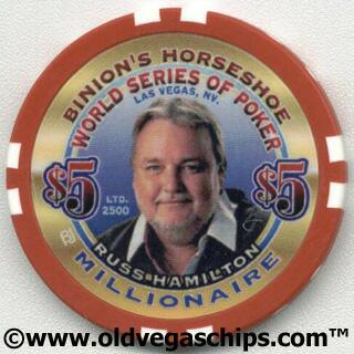 Binion's Horseshoe WSOP Millionaire Russ Hamilton $5 Casino Chip