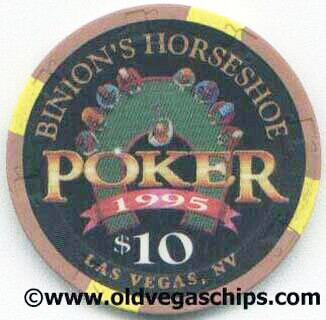 Binion's Horseshoe Poker 1995 $10 Poker Room Chip