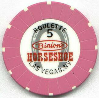 Las Vegas Binion's Horseshoe Table 5 Pink Roulette Chip