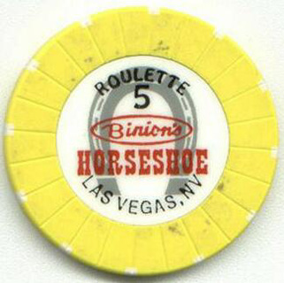 Las Vegas Binion's Horseshoe Table 5 Yellow Roulette Chip