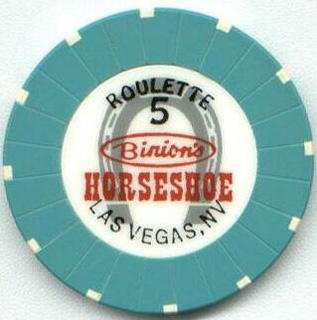 Las Vegas Binion's Horseshoe Table 5 Blue Roulette Chip