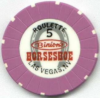 Las Vegas Binion's Horseshoe Table 5 Purple Roulette Chip