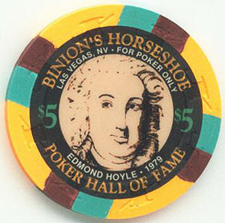 Binion's Horseshoe Poker Hall of Fame Edmond Hoyle $5 Casino Chip