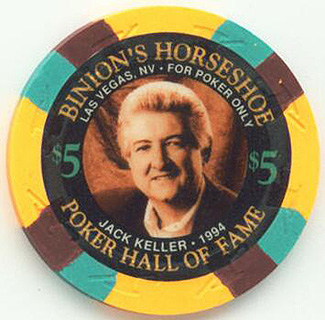 Binion's Horseshoe Poker Hall of Fame Jack Keller $5 Casino Chip