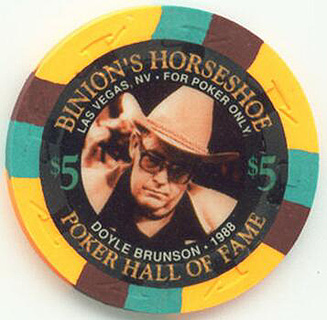 Binion's Horseshoe Poker Hall of Fame Doyle Brunson $5 Casino Chip